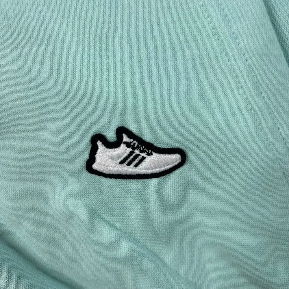 Adidas M UNDEN HDY Hoodie Mens L Semi Flash Aqua Sneaker Embroidered Pullover